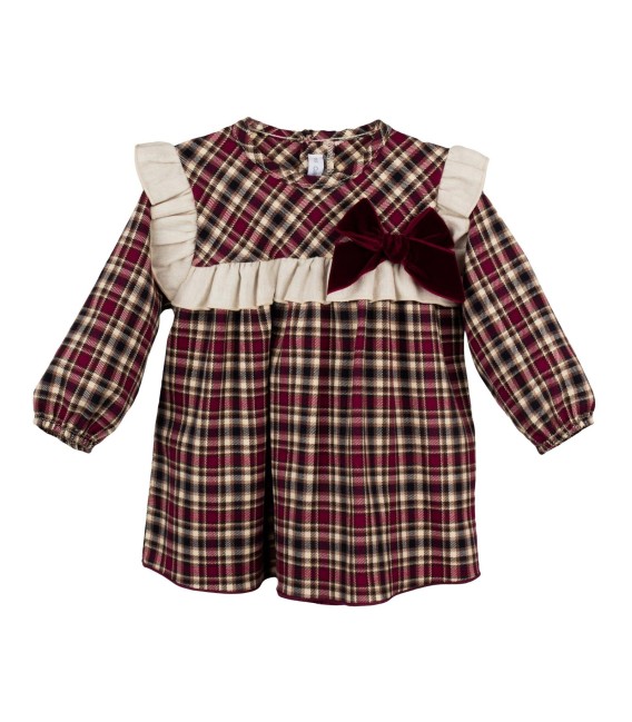 Vestido cuadro navidad marrón