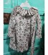 Vestido beig flores violeta