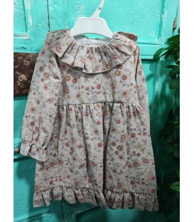 vestido flores marrones