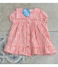 Vestido de rayas coral