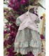 vestido flamenca con pañuelo rosa