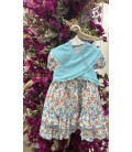 Vestido flamenca con pañuelo azul