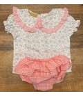 conjunto flor/falda cuadro vichy