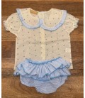 conjunto camisa plumeti/falda celeste