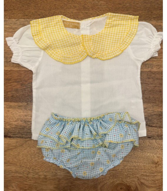conjunto cuello vichy amarillo