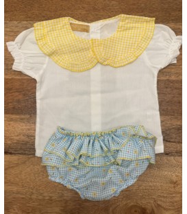 conjunto cuello vichy amarillo