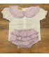 conjunto rayas malva