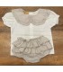 conjunto cuello y falda beige