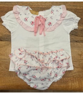 conjunto lazo petit vichy rosa