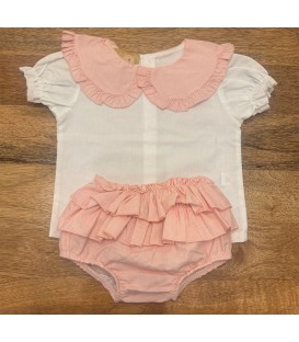 conjunto camisa cuello/falda maquillaje