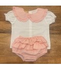conjunto camisa cuello/falda maquillaje
