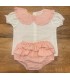conjunto camisa cuello/falda maquillaje