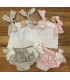 conjunto ideal de camisa y moñas perforados