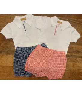 conjunto polo/pantalón cuadro vichy