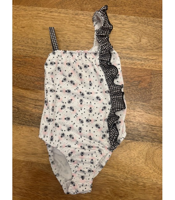 bañador bailarina vichy negro