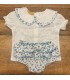 conjunto camisa perforado flores turquesa