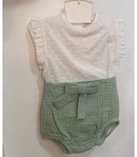 Conjunto camisa plumeti braguita verde