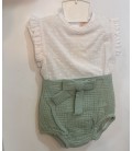 Conjunto camisa plumeti braguita verde