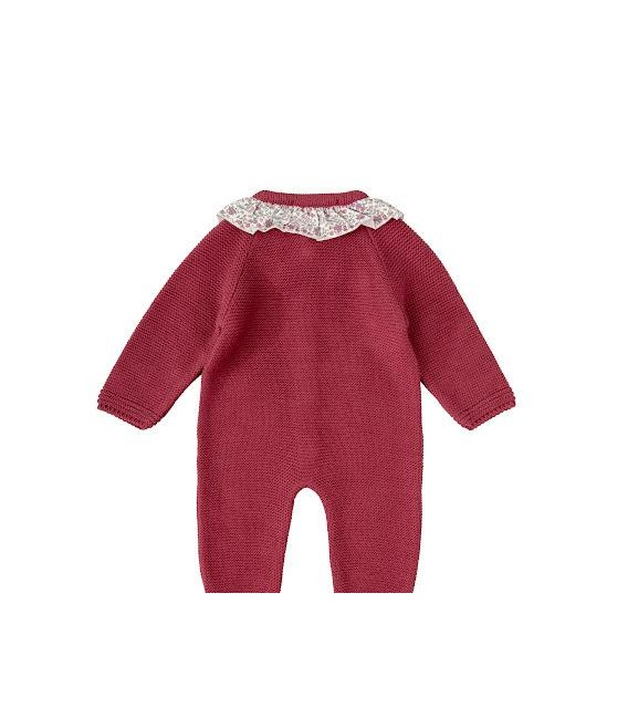 Peto de lana burdeos floral