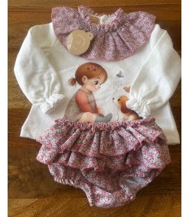 conjunto niña perro