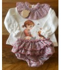 conjunto niña perro