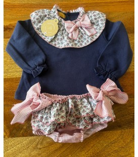 conjunto sudadera marino flor vichy