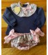 conjunto sudadera marino flor vichy