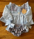 conjunto sudadera vichy celeste