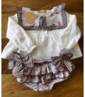 conjunto vichy marrón