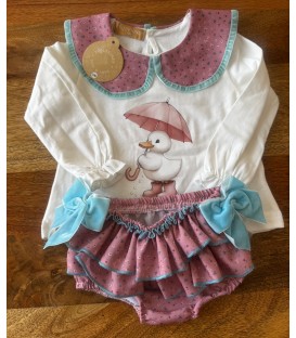 conjunto pato paraguas