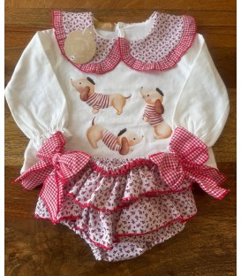 conjunto 3 perros salchichas