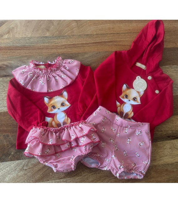 conjunto zorrito sudadera roja