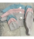 Conjunto lana pompón 3 piezas