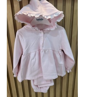 Chándal rayas rosa bebe