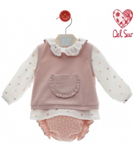 Conjunto ranita con chaleco familia entretelas