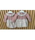 pelele y vestido lana y tela rosa
