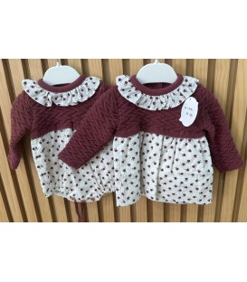 Pelele y vestido lana flor