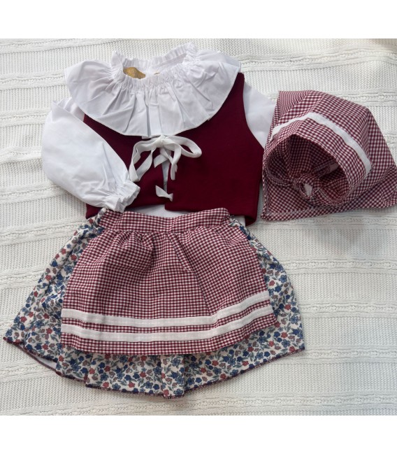 Pastorcita Burdeos Elegante