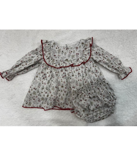 Jesusin Estampado Flor Burdeos