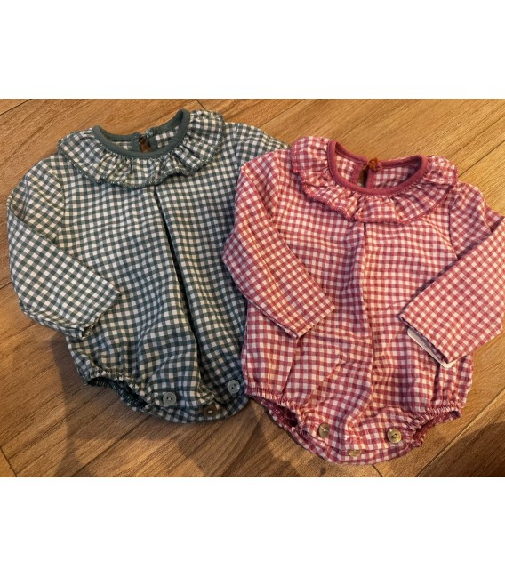 Pelele vichy cuello volante