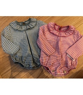 Pelele vichy cuello volante