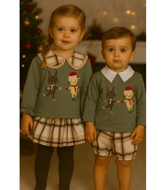 conjunto de cuadros gatos navideños