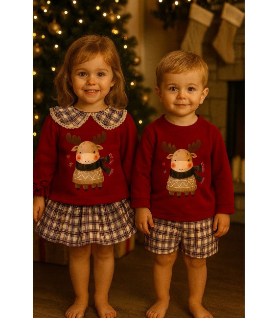 conjunto burdeos reno bufanda