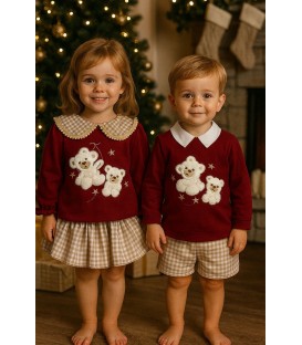 conjuntos burdeos osos de peluches