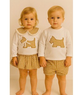 conjuntos perros schnaucer cuadro vichy