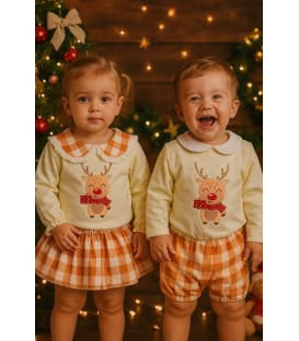 conjunto reno cuadros mostaza