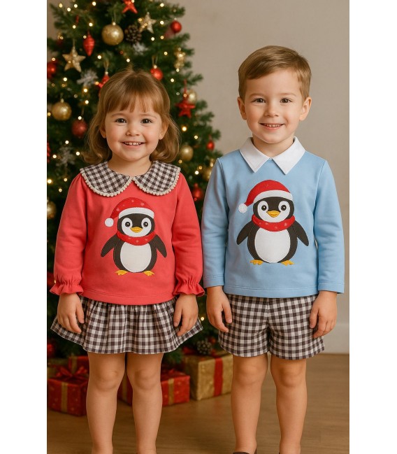 conjunto navidad pinguino