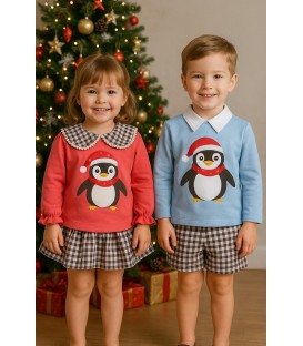 conjunto navidad pinguino