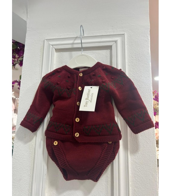 Conjunto lana burdeos