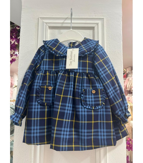 Vestido con cubrepañal azul